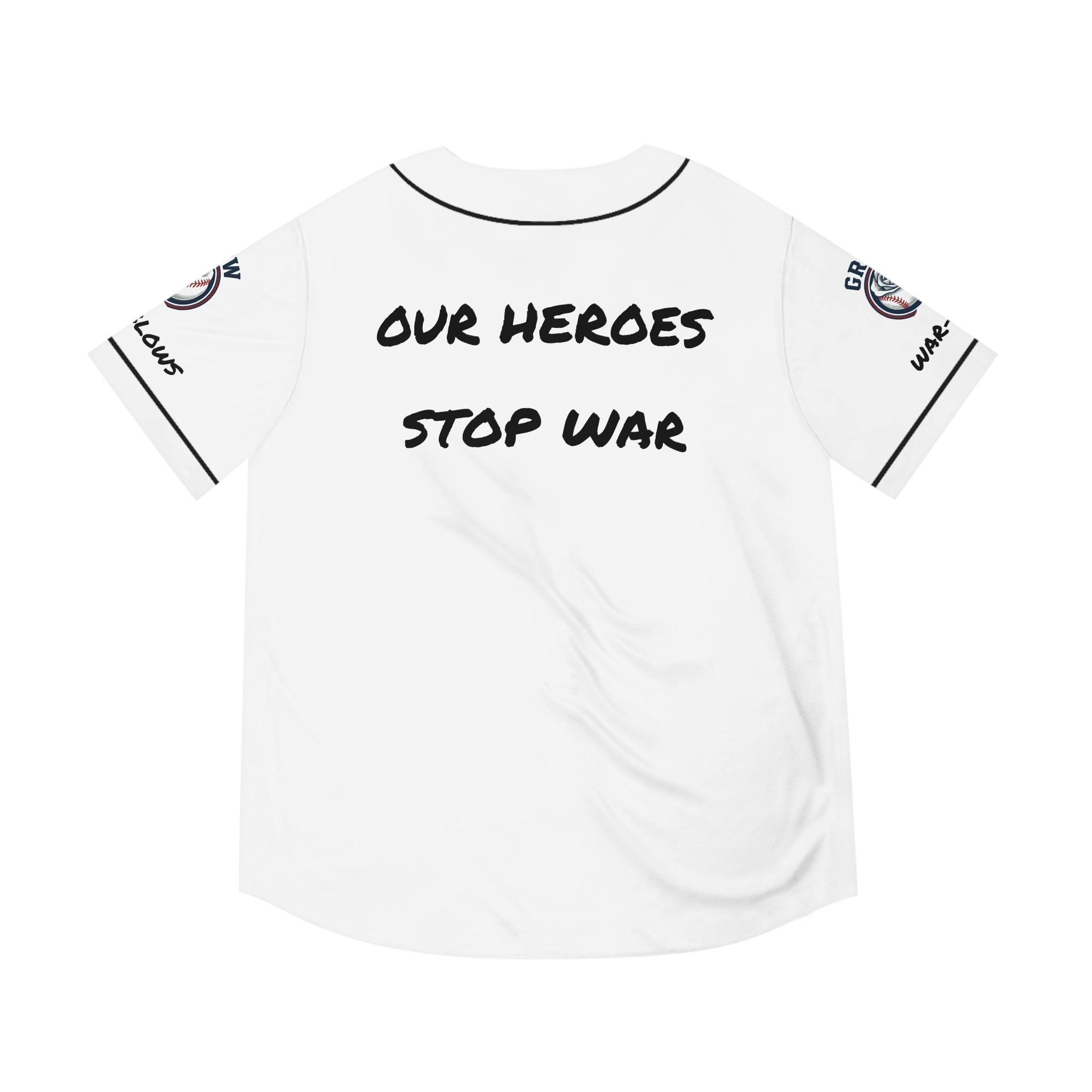 Grow Baseball Jersey - Heroes Stop War-War Blows-Positive Streetwear w/a message