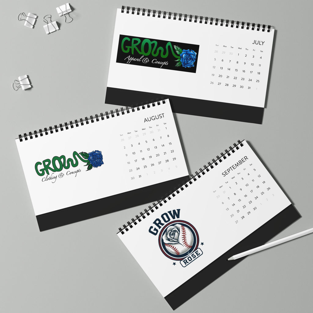 Grow Clothing™ 2026 Desktop Calendar, Grow Theme, Motivational Calendar Gift, Office Organization, Home Office