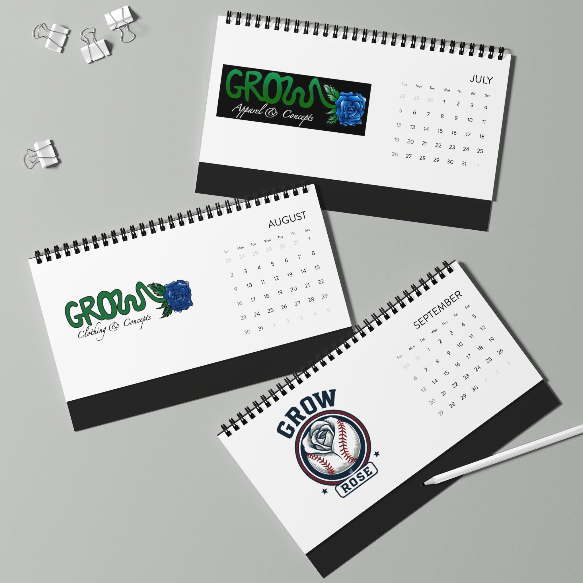Grow Clothing™ 2026 Desktop Calendar, Grow Theme, Motivational Calendar Gift, Office Organization, Home Office