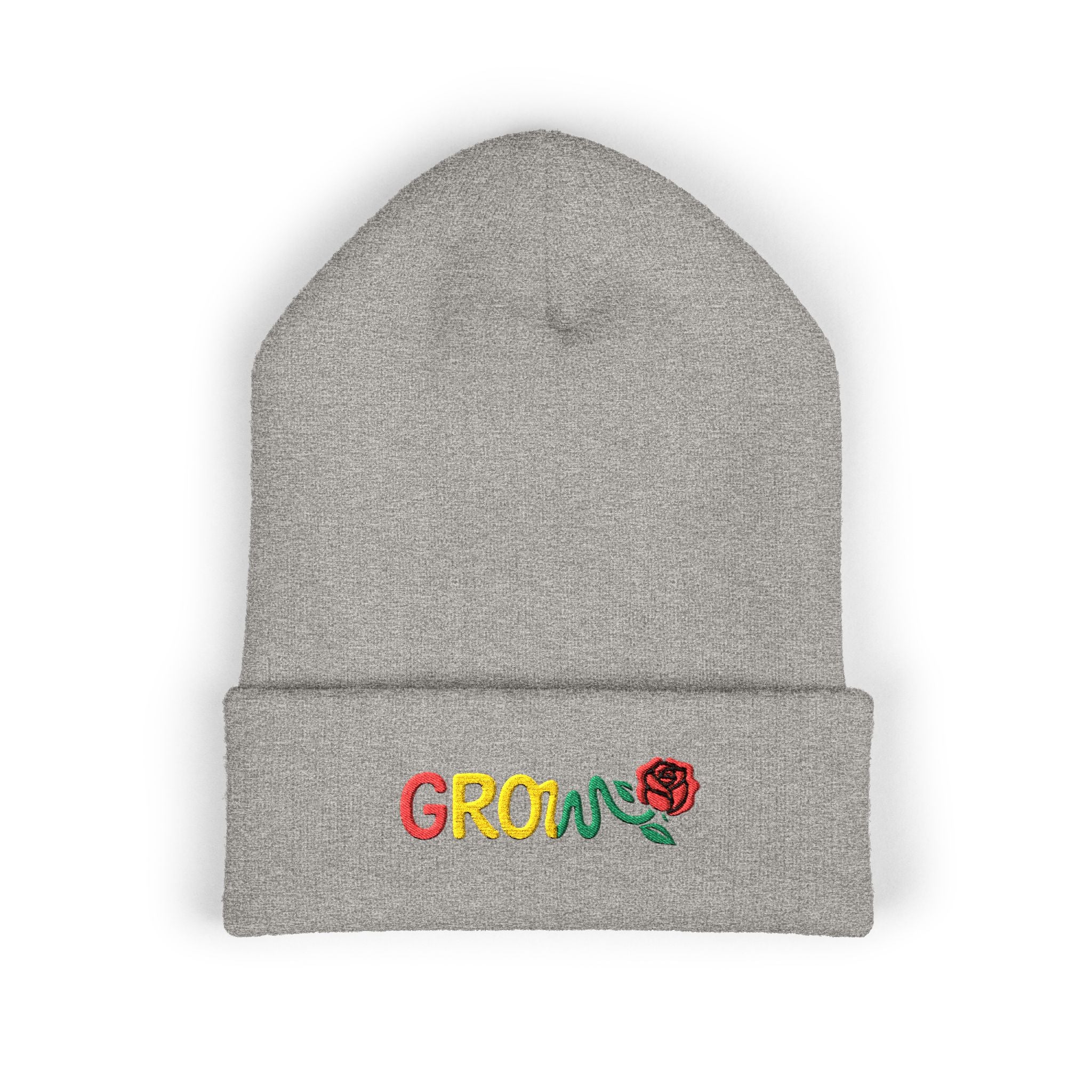 Embroidered Grow Beanie, Warm Knitted Hat, Cozy Winter Accessory, Gift for Nature Lovers, Fall Fashion, Beanie for All Occasions
