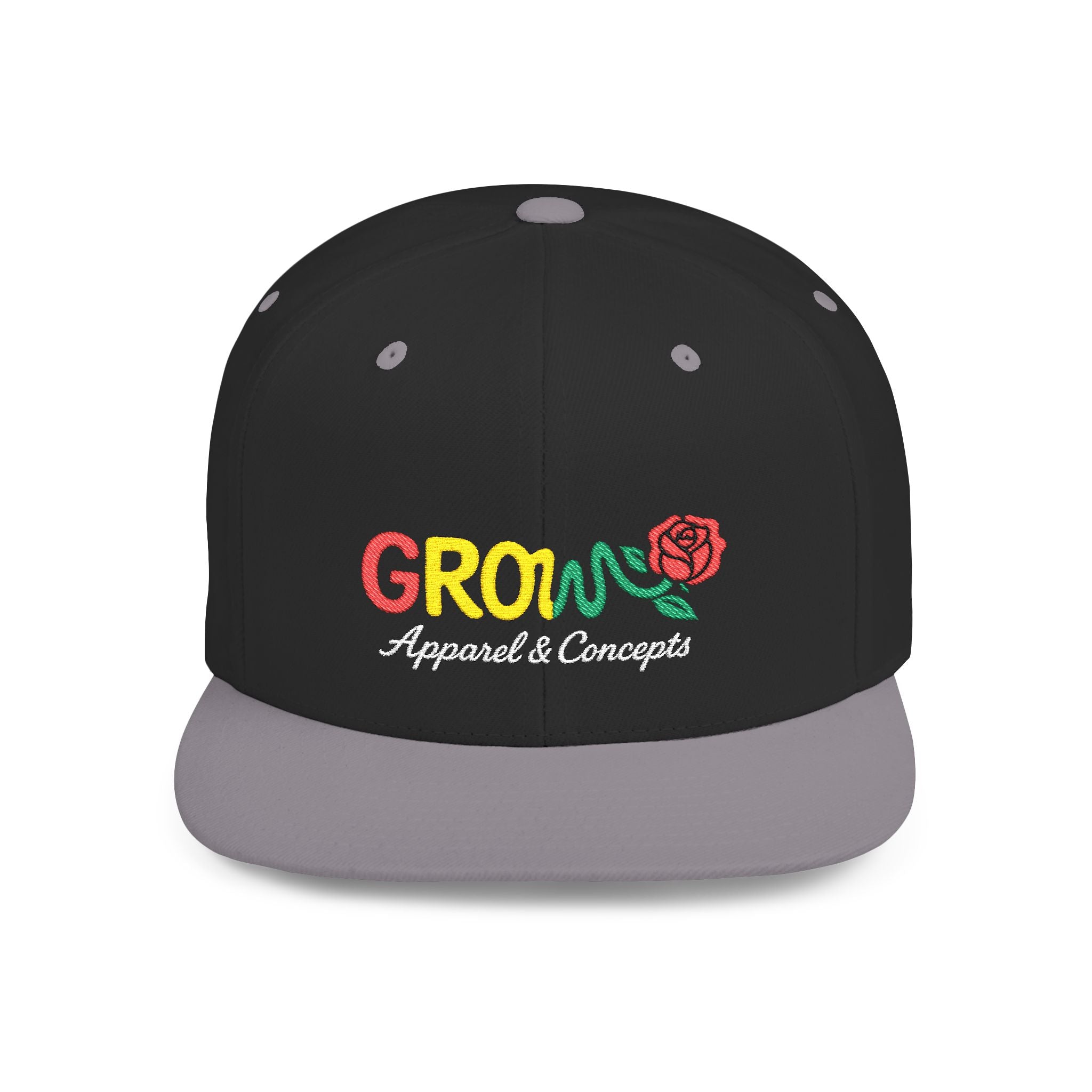 Grow Clothing™ Famous Embroidered UNISEX Flat Bill Snapback Cap style + comfort