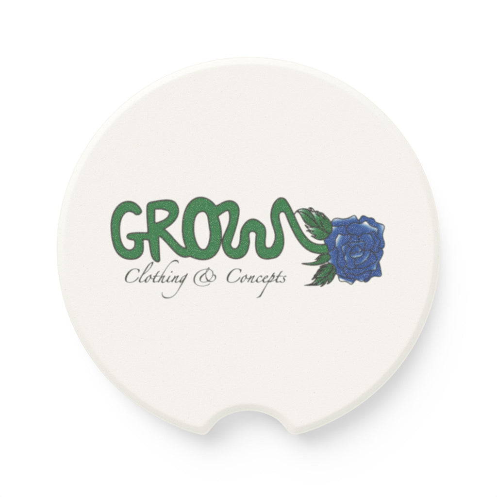 Grow Soapstone Car Coaster (blue rose) - Stylish Eco-Friendly Car Drink Holder