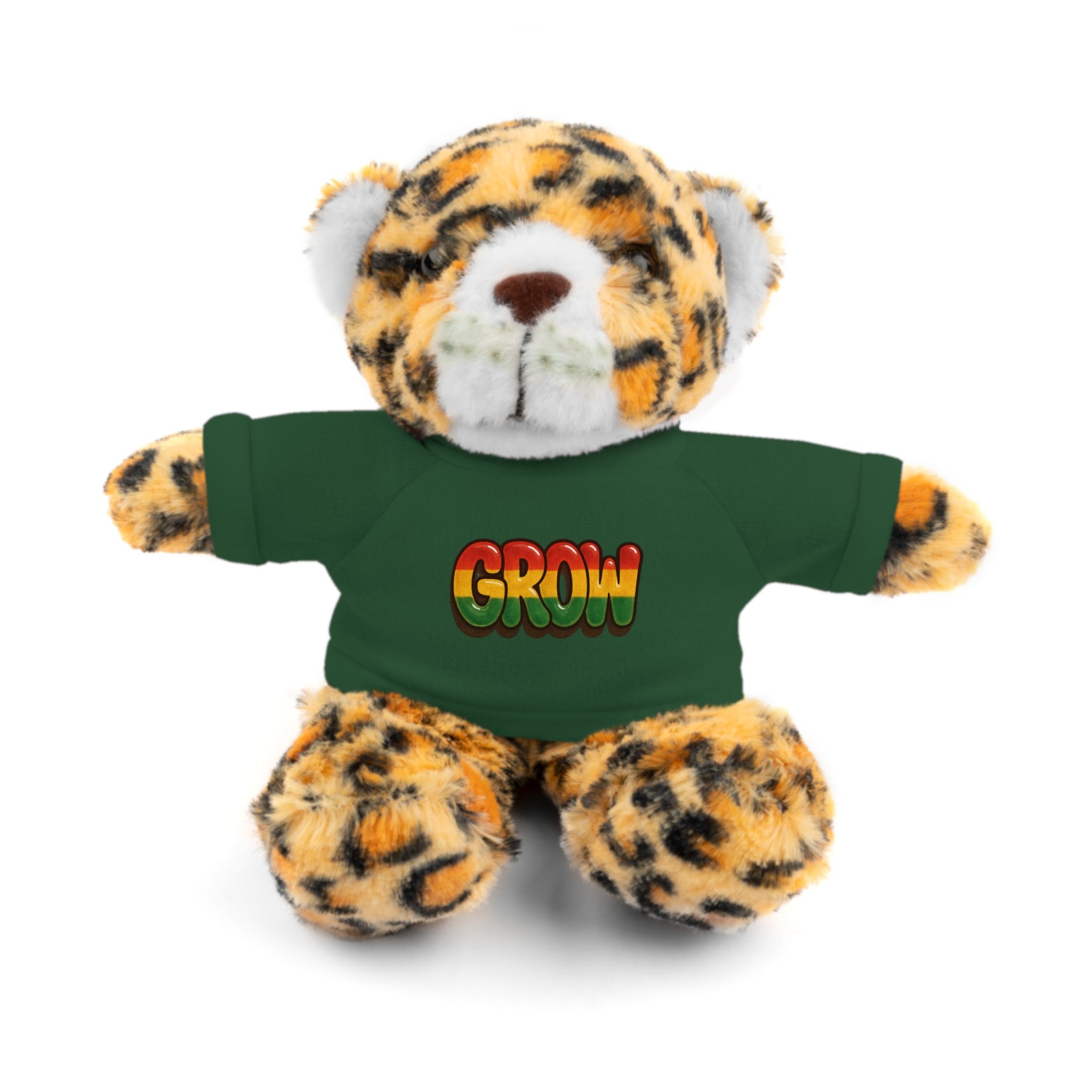 Grow Clothing™ - Rasta Bubble Shirt on your favorite Stuffed Animal, Cute Plush Toy, Gift for Kids, Motivational Bear, Birthday Present, Huggable Friend, Inspiring Decor