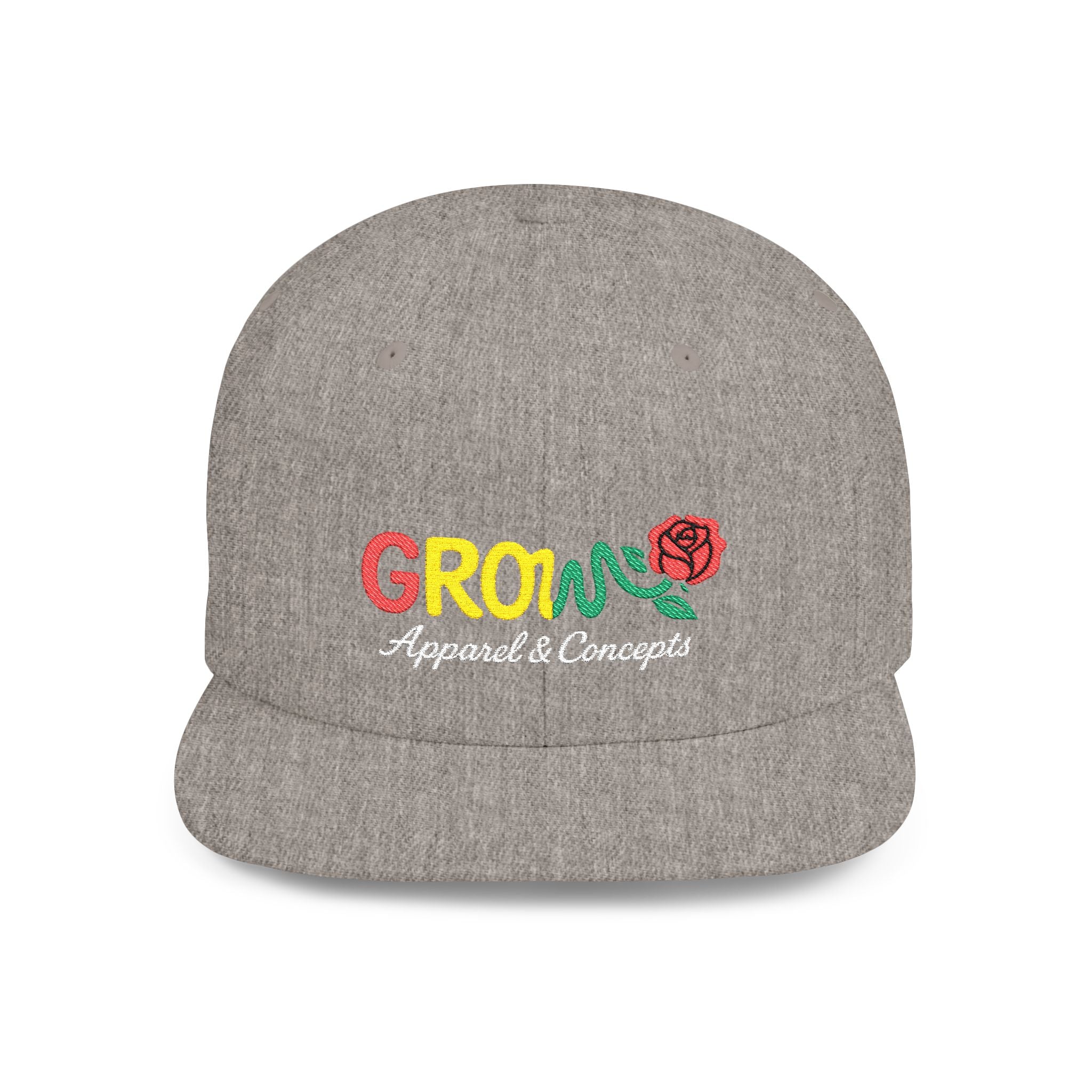 Grow Clothing™ Famous Embroidered UNISEX Flat Bill Snapback Cap style + comfort