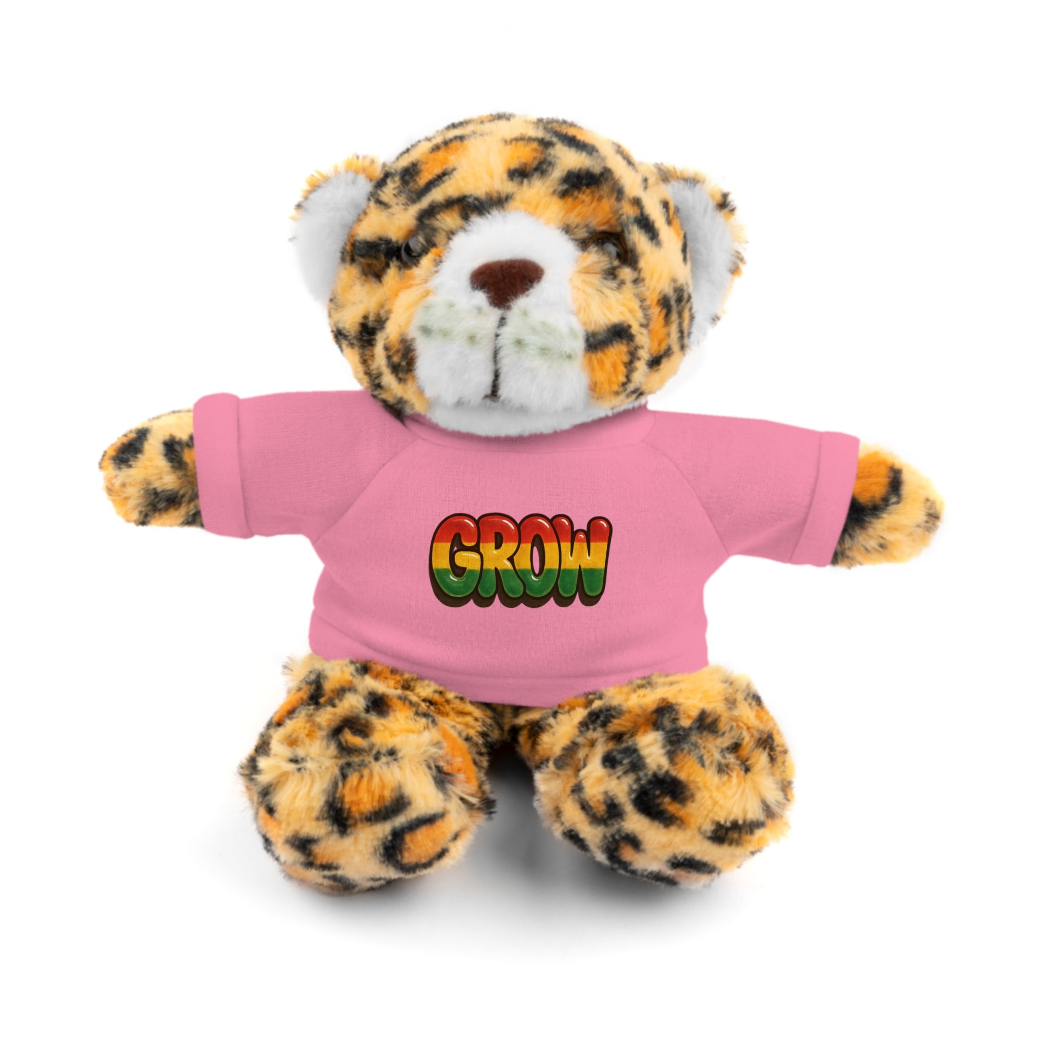 Grow Clothing™ - Rasta Bubble Shirt on your favorite Stuffed Animal, Cute Plush Toy, Gift for Kids, Motivational Bear, Birthday Present, Huggable Friend, Inspiring Decor