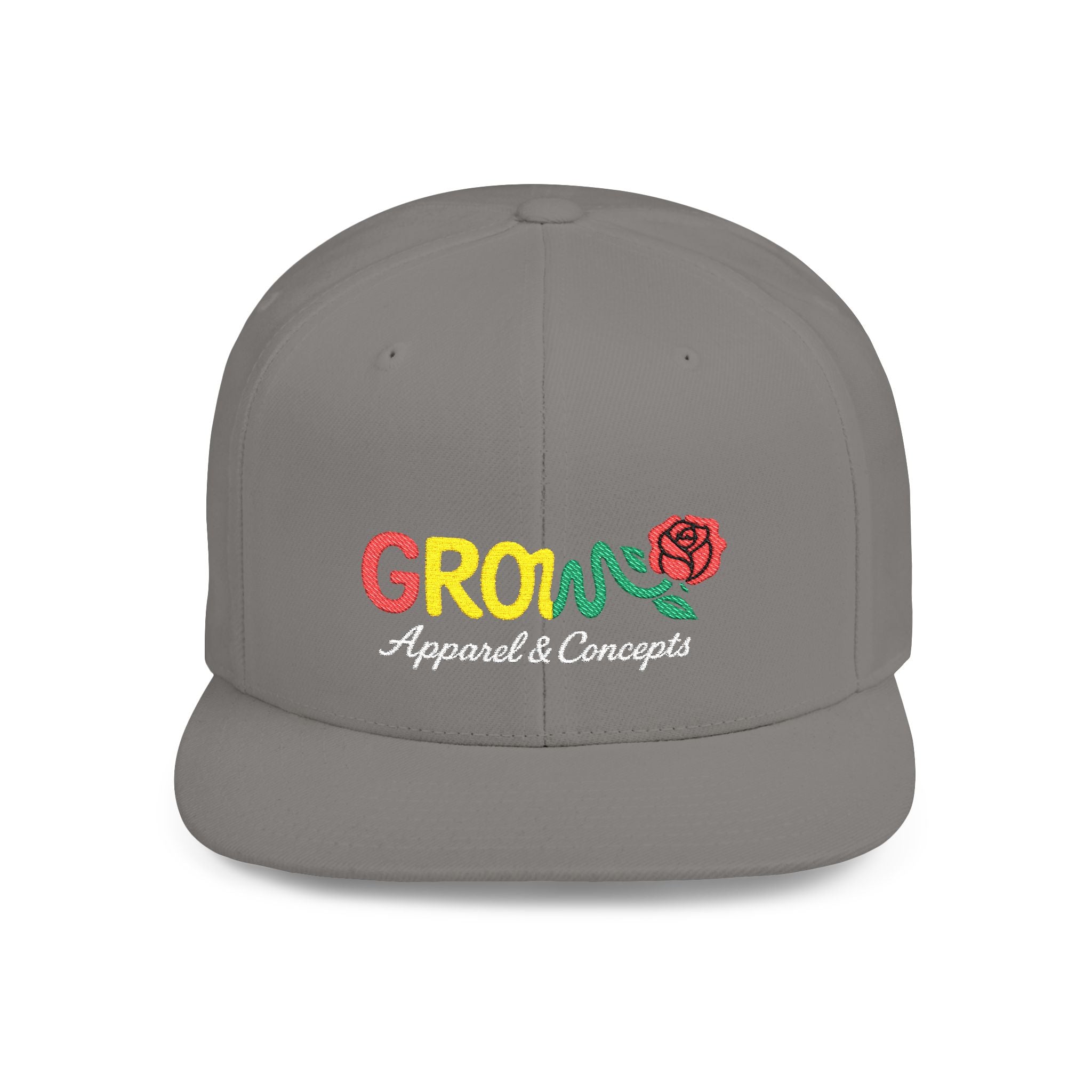 Grow Clothing™ Famous Embroidered UNISEX Flat Bill Snapback Cap style + comfort
