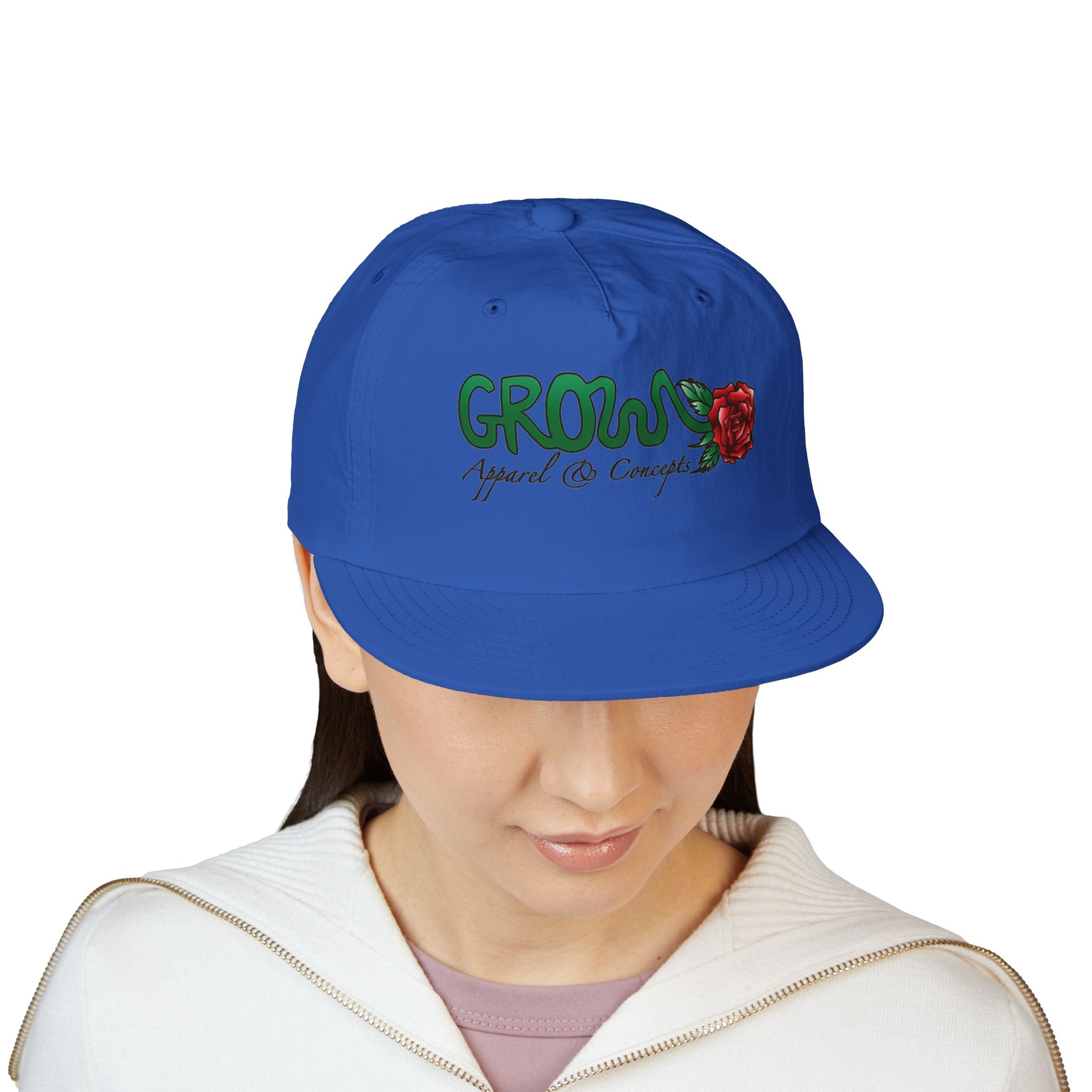Grow Clothing™  Iconic Surf Cap (printed) was one of our first, unisex, many colors, snapback, nylon, GREAT quality (great surf hat!)