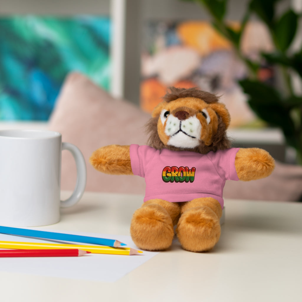 Grow Clothing™ - Rasta Bubble Shirt on your favorite Stuffed Animal, Cute Plush Toy, Gift for Kids, Motivational Bear, Birthday Present, Huggable Friend, Inspiring Decor