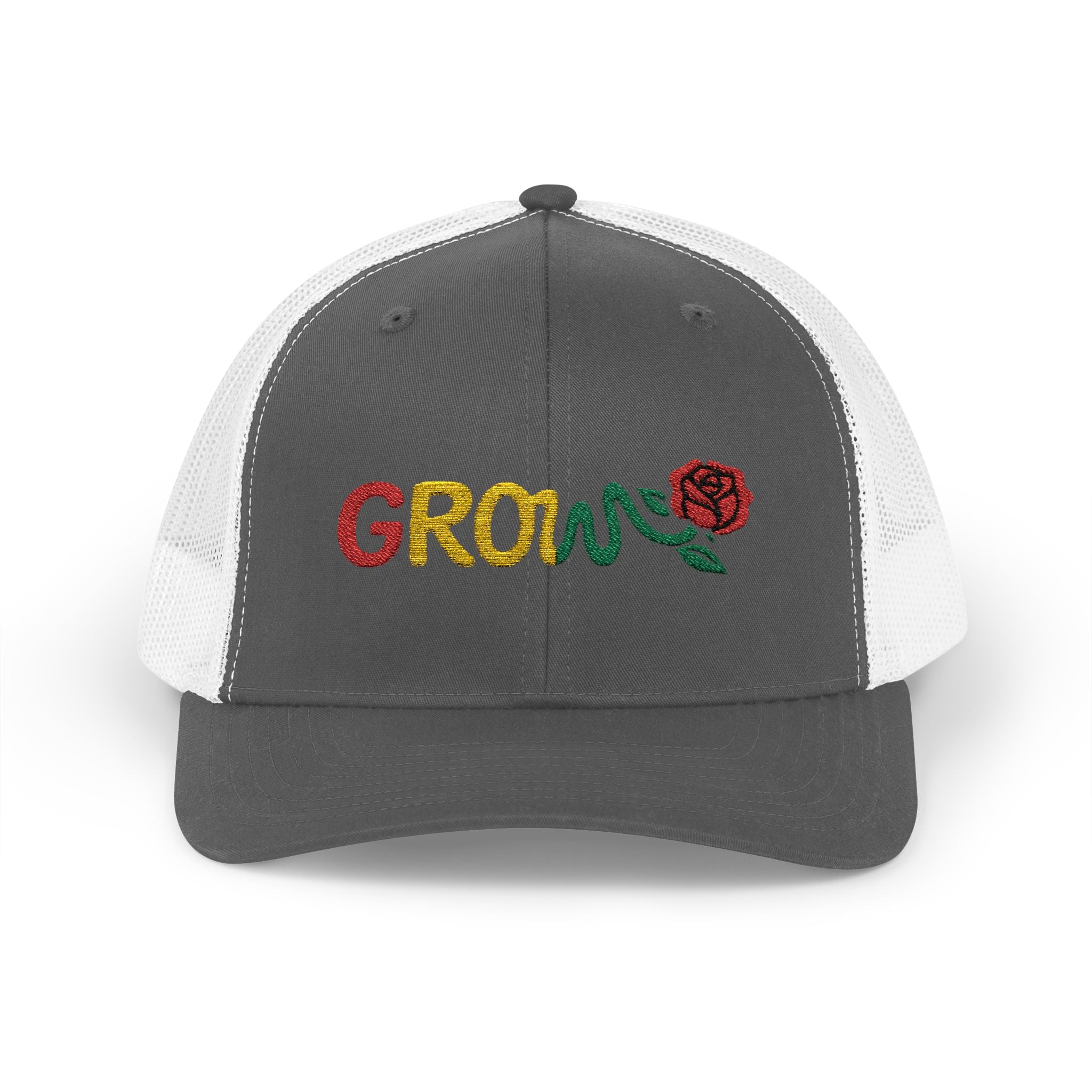 Grow Clothing™ Embroidered Rasta Snapback Trucker Hat - Good Quality - Positive Streetwear