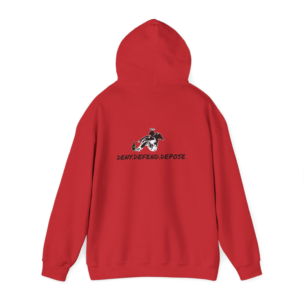 Grow Clothing™ Deny Defend Depose Hoodie, Anti CorporateGreed + Banksy Design - We are the Change - Expose the Greed Stand with the USA