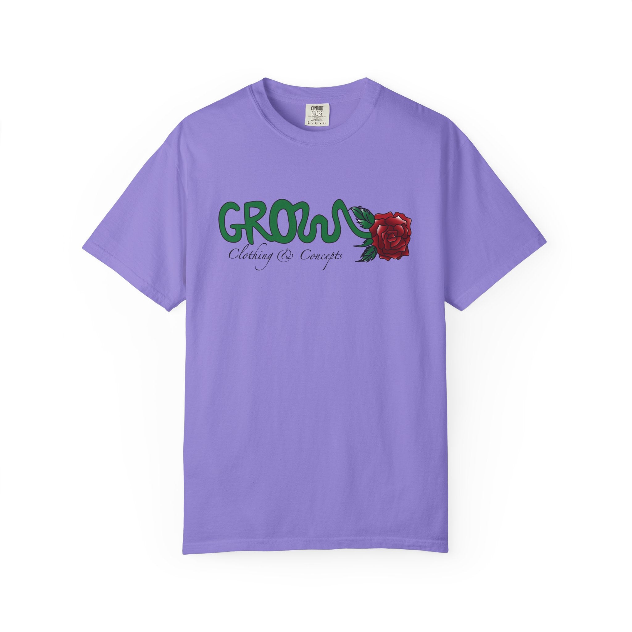 Grows high quality soft cotton T-Shirt, relaxed fit, blue & red rose, unisex, Limited