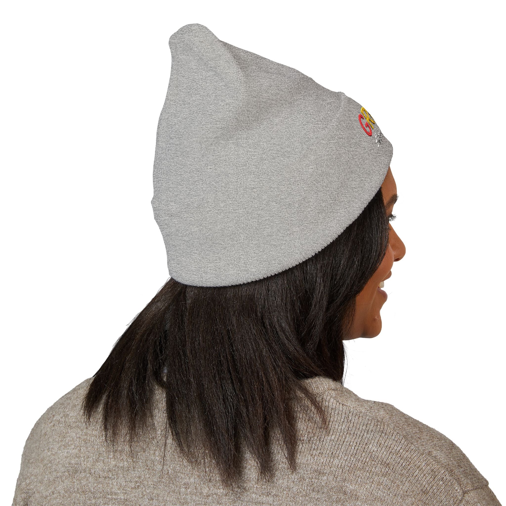 Embroidered Grow Beanie in Rasta Colors - Standout, streetwear, Rasta, Unisex