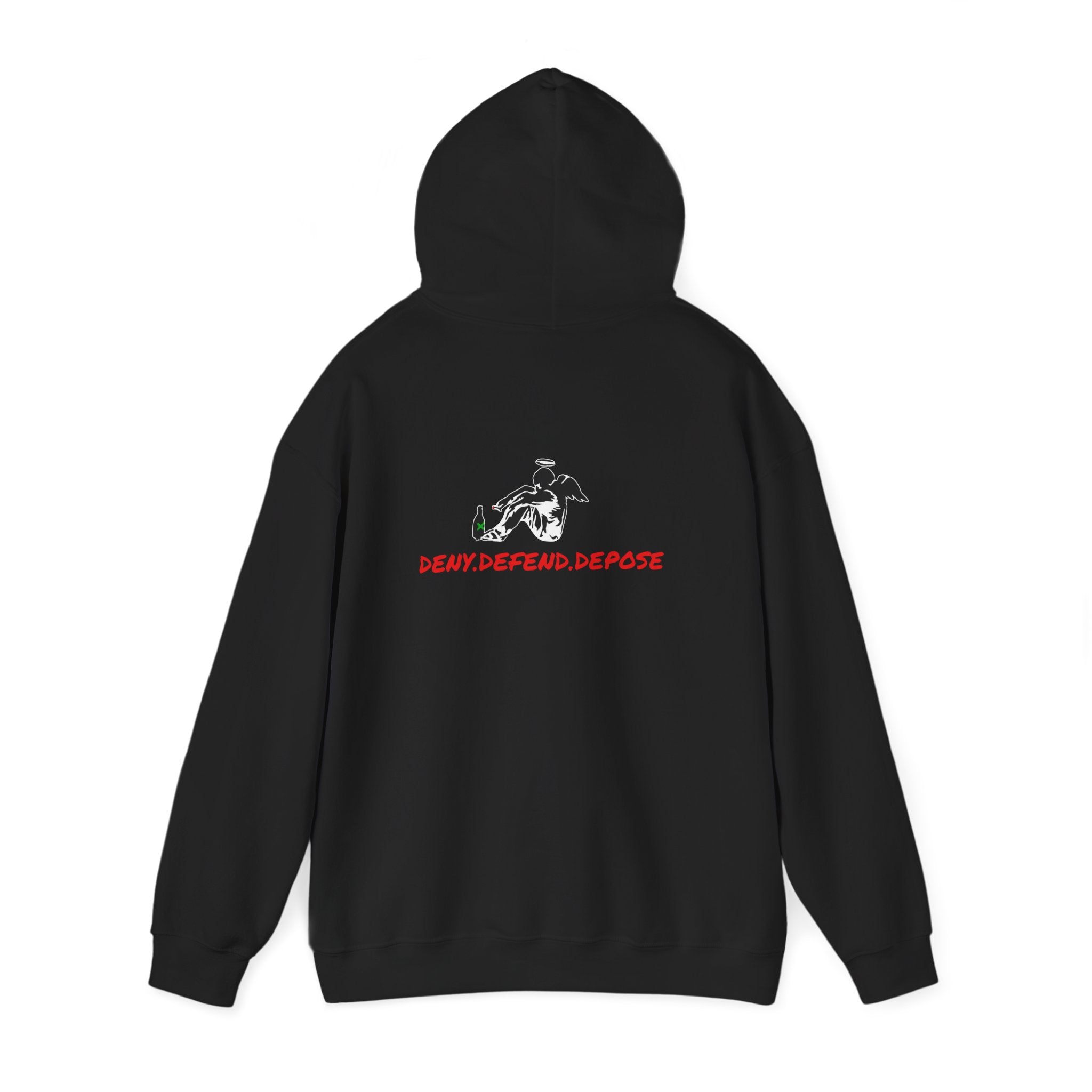 Grow Clothing™ Deny Defend Depose Hoodie, Anti CorporateGreed + Banksy Design - We are the Change - Expose the Greed Stand with the USA