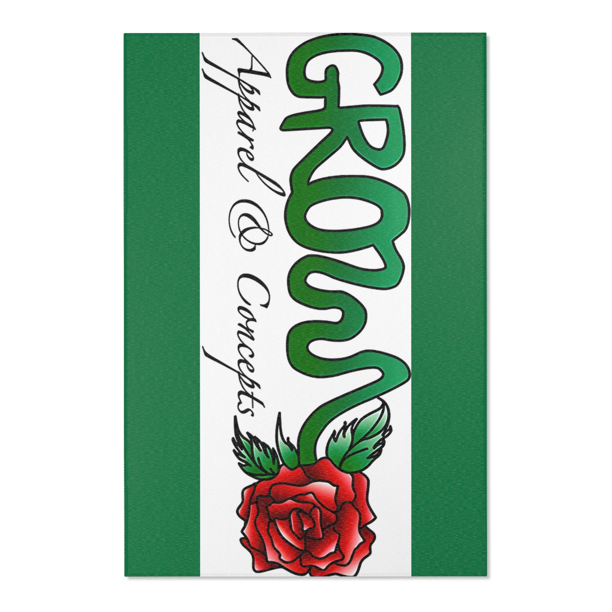 Grow’s Official Area Rug - 6 sizes - hemmed edges and a coated backing,