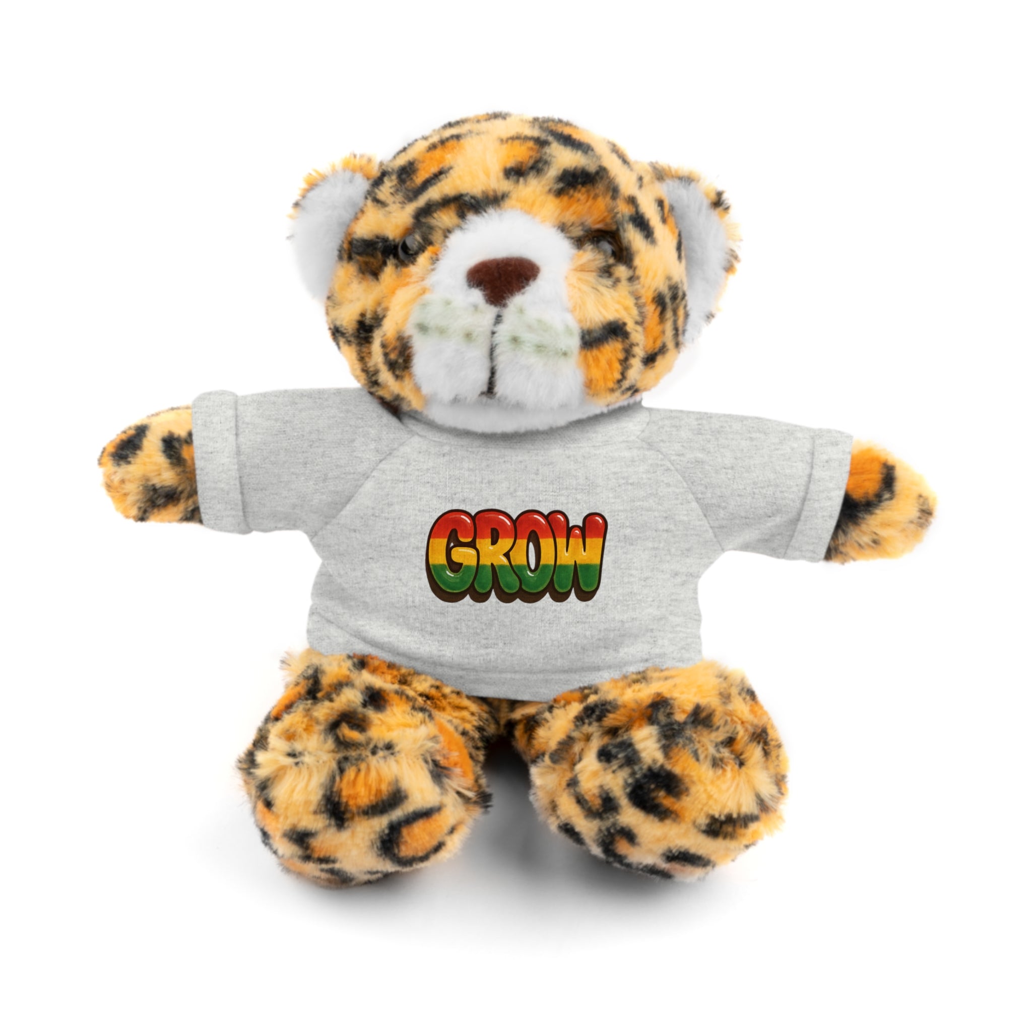 Grow Clothing™ - Rasta Bubble Shirt on your favorite Stuffed Animal, Cute Plush Toy, Gift for Kids, Motivational Bear, Birthday Present, Huggable Friend, Inspiring Decor
