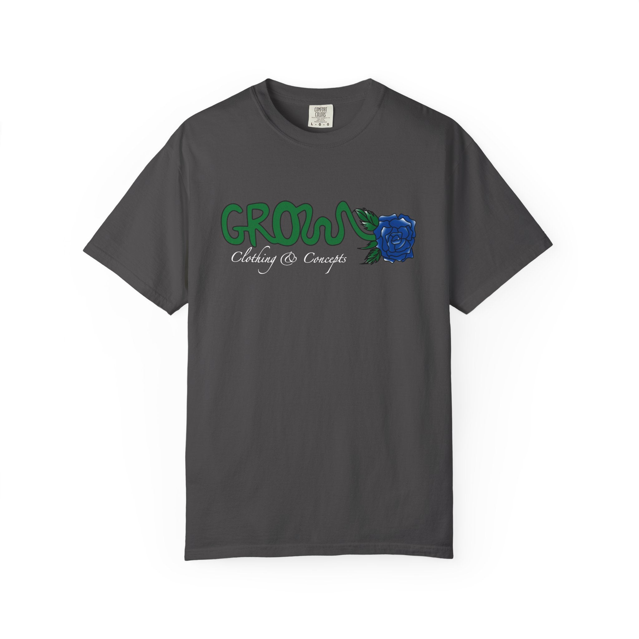 Grows high quality soft cotton T-Shirt, relaxed fit, blue & red rose, unisex, Limited