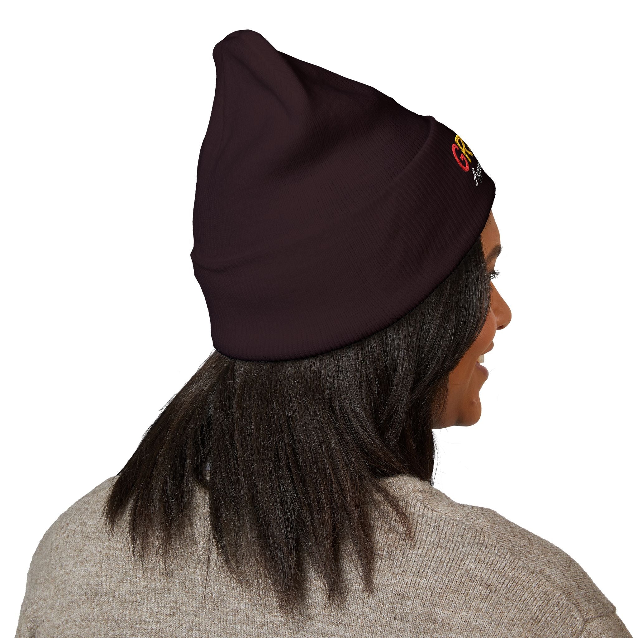 Embroidered Grow Beanie in Rasta Colors - Standout, streetwear, Rasta, Unisex
