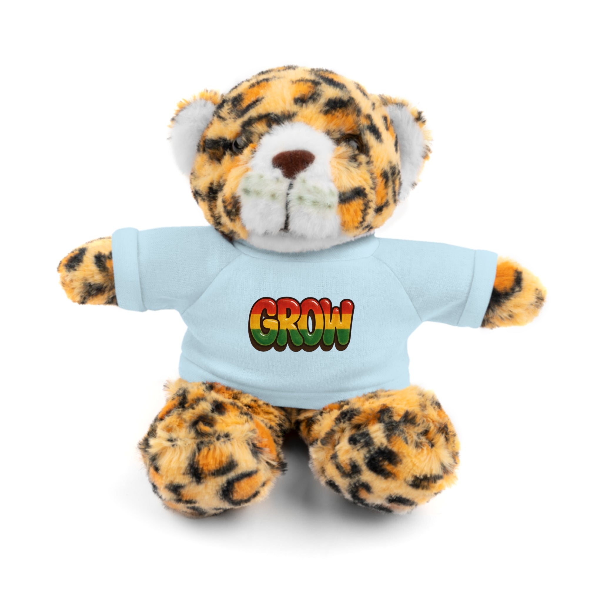 Grow Clothing™ - Rasta Bubble Shirt on your favorite Stuffed Animal, Cute Plush Toy, Gift for Kids, Motivational Bear, Birthday Present, Huggable Friend, Inspiring Decor