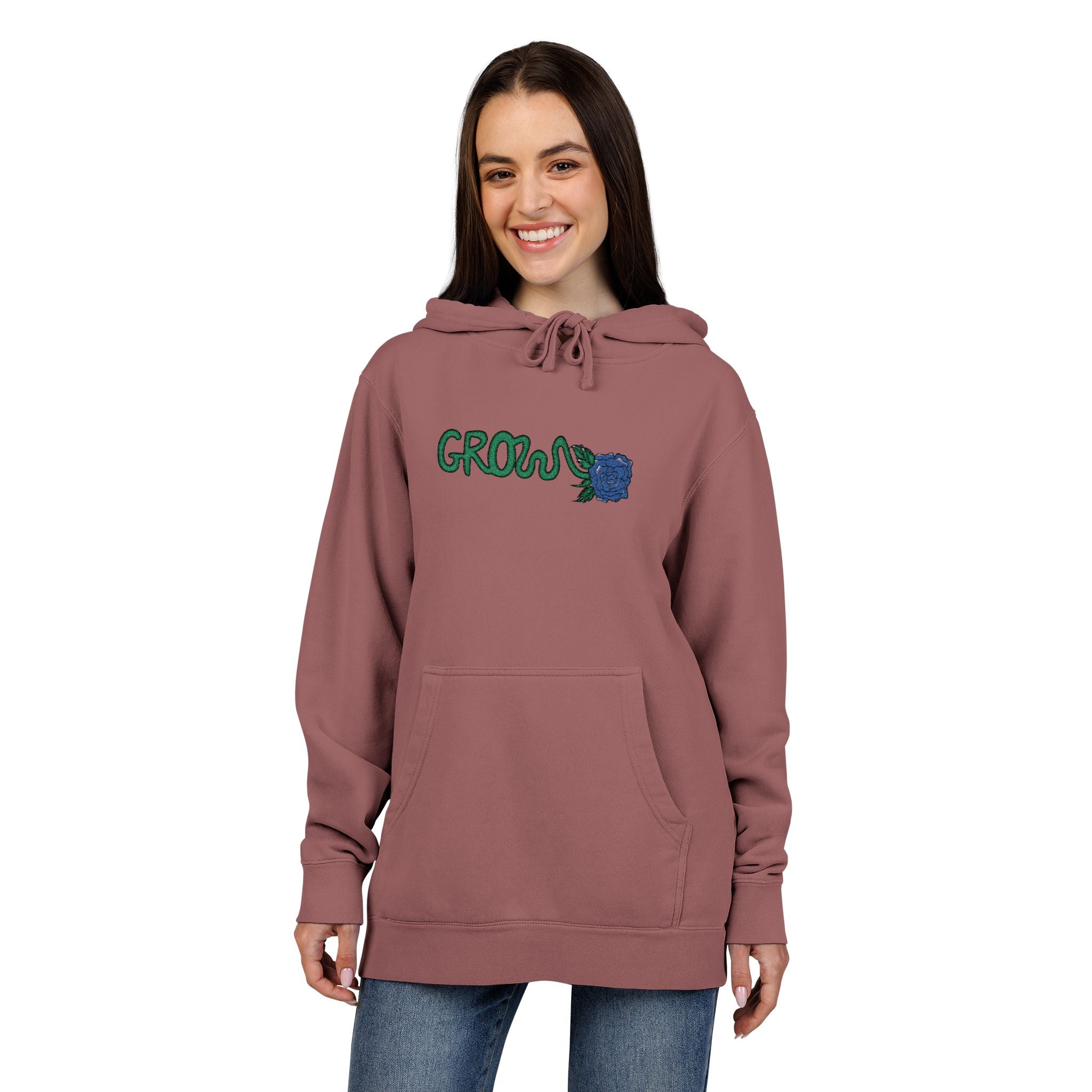 Grow Clothing™Unisex Embroidered Hoodie with Nature-Inspired Design, Cozy Streetwear, Casual Comfort, Excellent Quality