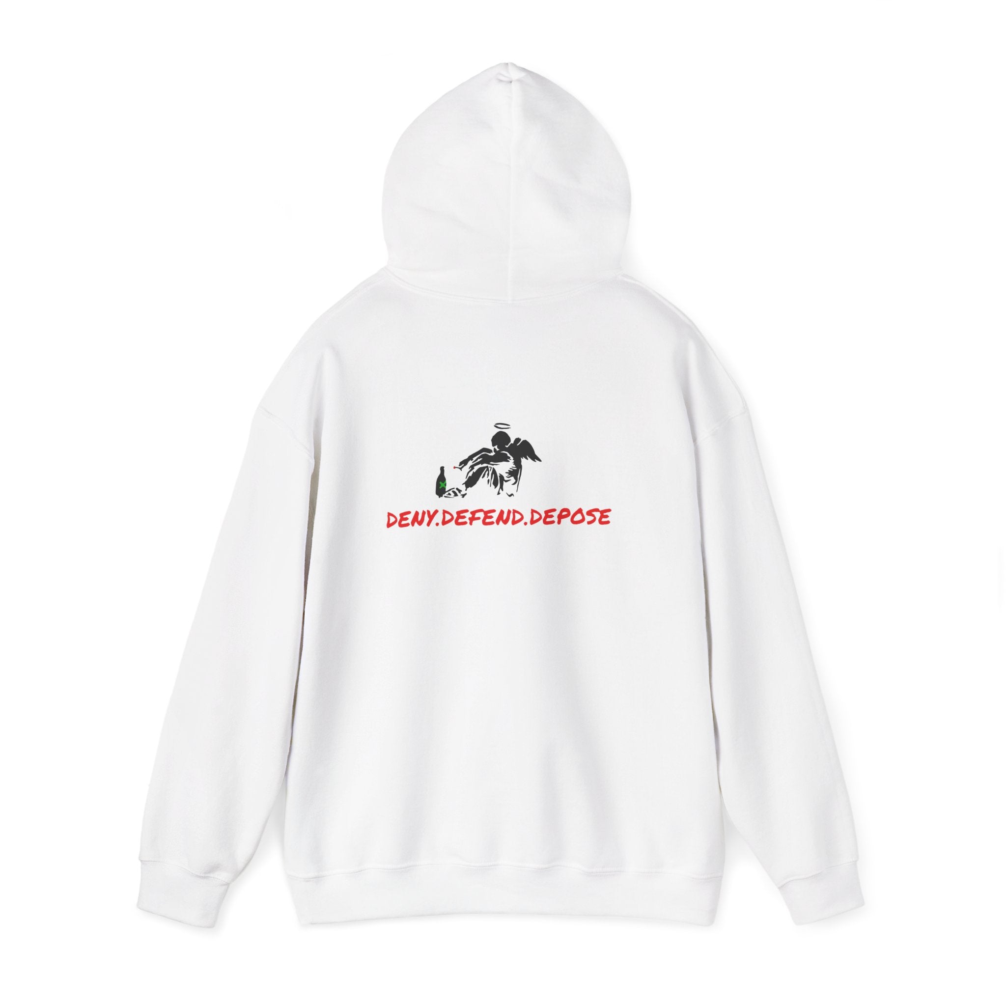 Grow Clothing™ Deny Defend Depose Hoodie, Anti CorporateGreed + Banksy Design - We are the Change - Expose the Greed Stand with the USA