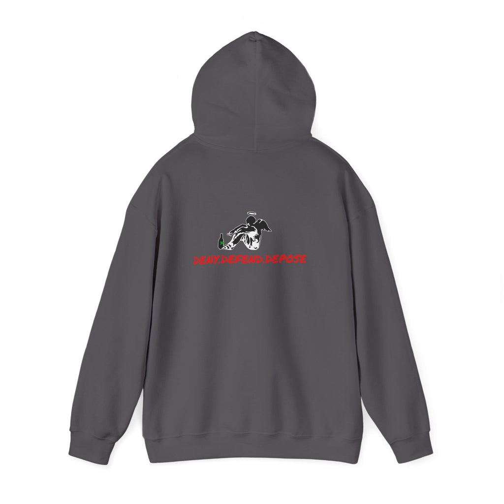 Grow Clothing™ Deny Defend Depose Hoodie, Anti CorporateGreed + Banksy Design - We are the Change - Expose the Greed Stand with the USA