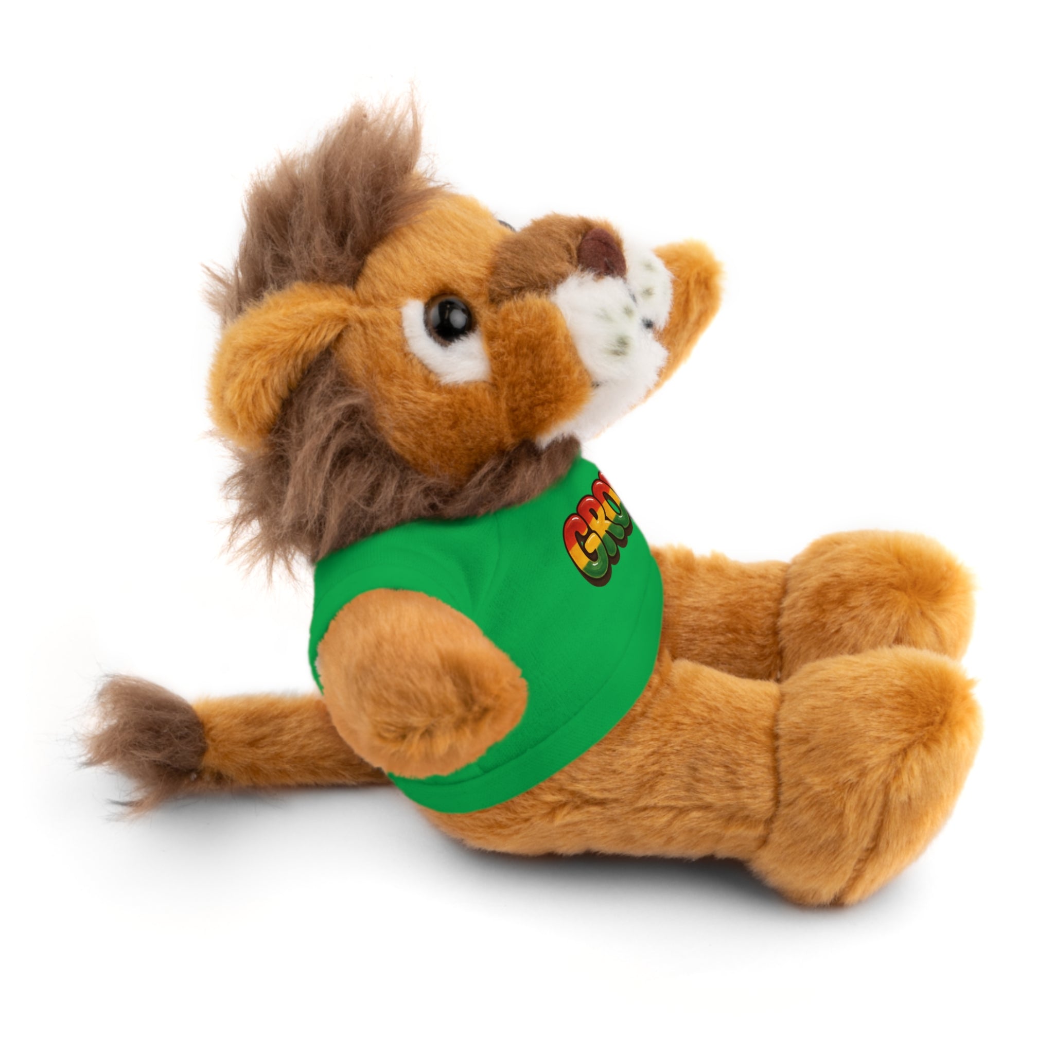 Grow Clothing™ - Rasta Bubble Shirt on your favorite Stuffed Animal, Cute Plush Toy, Gift for Kids, Motivational Bear, Birthday Present, Huggable Friend, Inspiring Decor