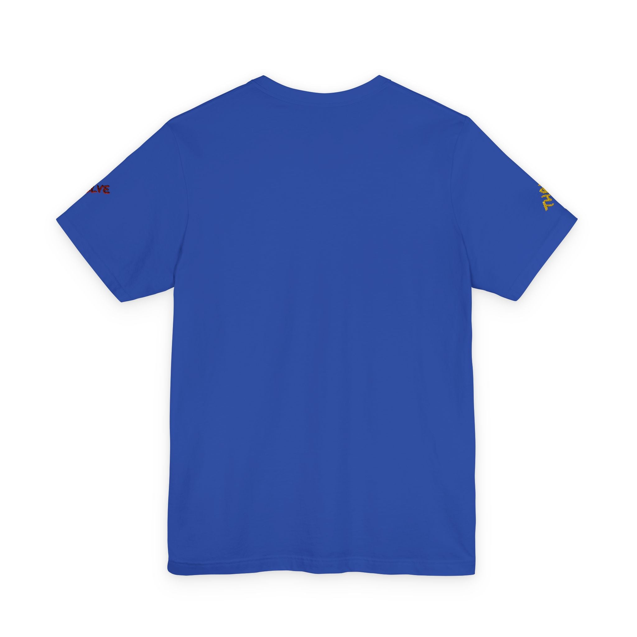 Grow Unisex embroidered Jersey Tee, positive streetwear, Evolve & Thrive on Sleeves